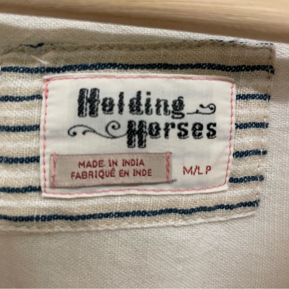 Anthropologie Holding Horses Monroe Striped Button Down Oversized Top Size M/L - Picture 4 of 12